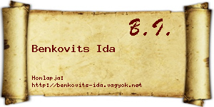Benkovits Ida névjegykártya