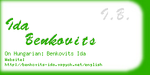 ida benkovits business card